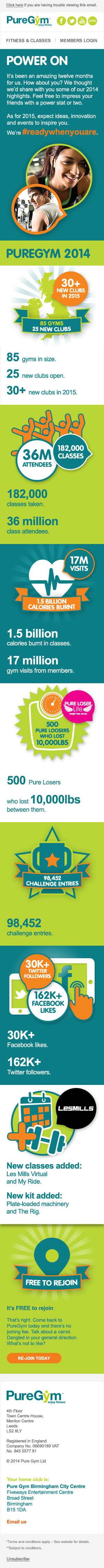 PureGym: Marketing - Power On Email - Mobile
