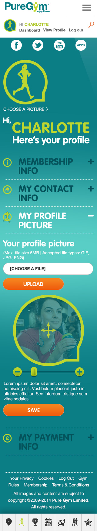 PureGym: Website - Member Upload Photo - Mobile
