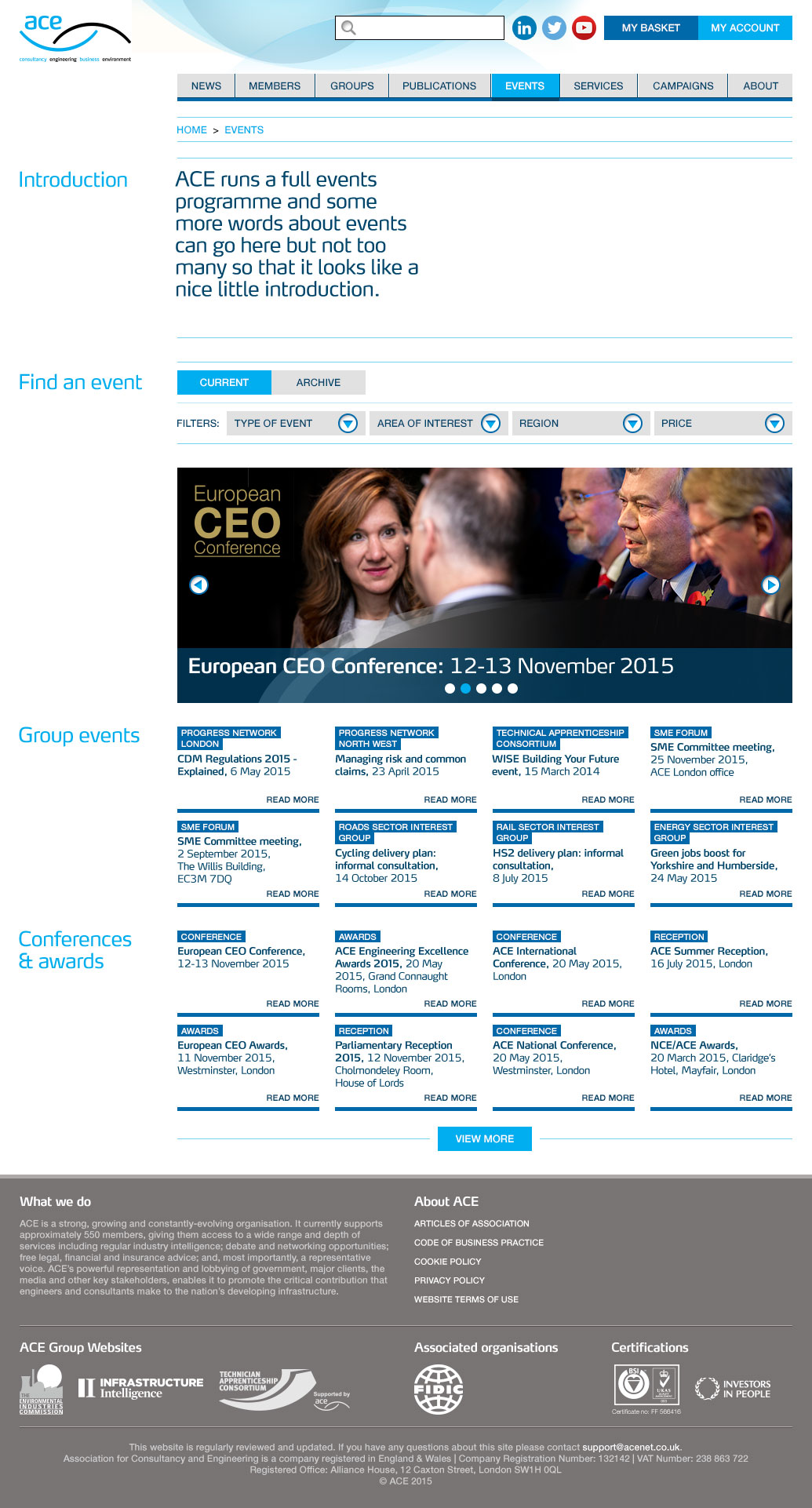 ACE: Website - Events