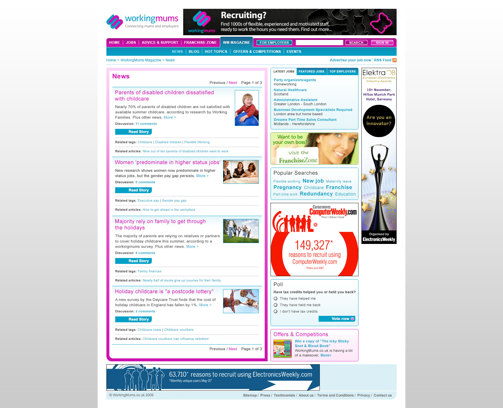 Working Mums - Magazine: News Listings