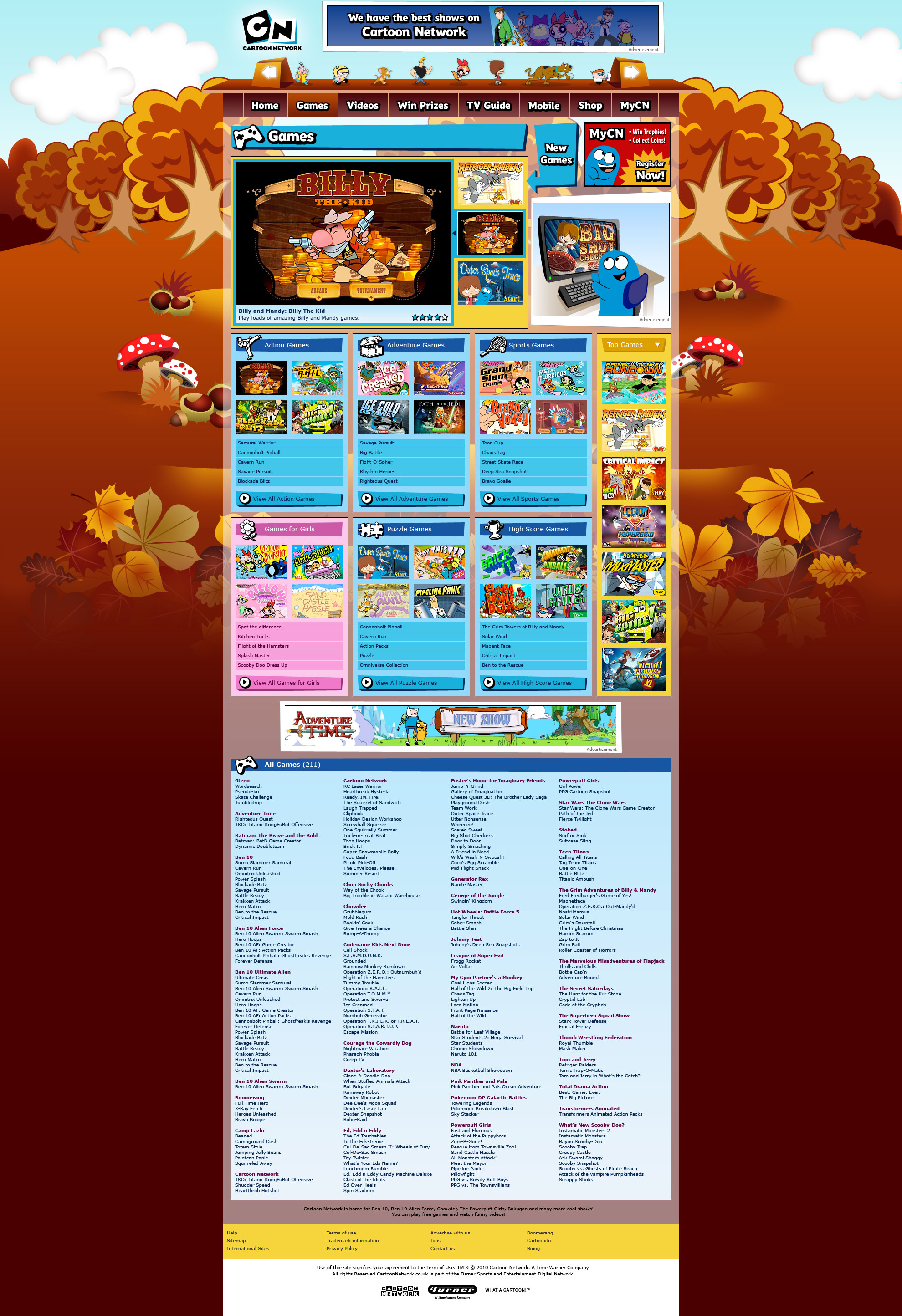 Cartoon Network: 2010 - Games Index